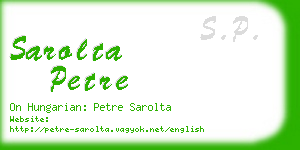 sarolta petre business card